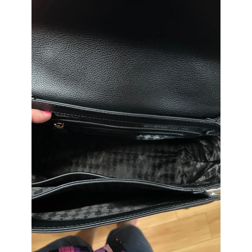 KARL LAGERFELD Paris Black Leather Studded Crossbody Flap Bag‎ - Picture 10 of 12